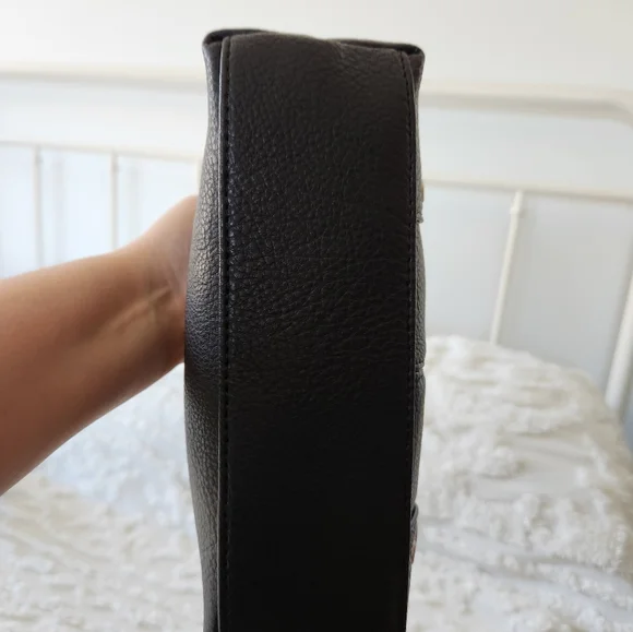 NWT Olivia and Kate New York Black Shoulder Bag.   Crossbody Strap included. - Picture 7 of 9